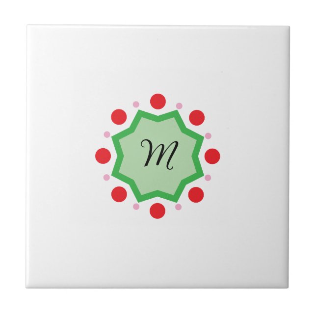 Letra M de Monograma Elegante – Emblema Verde com  (Frente)