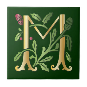 Letra M Monograma Fleur de lis