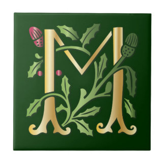 Letra M Monograma Fleur de lis