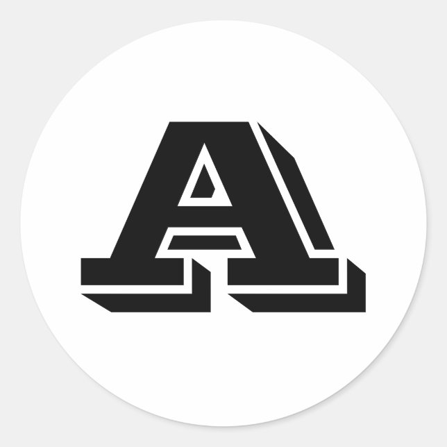 Letra maiúscula A pequenos adesivos redondos de Ja (Frente)