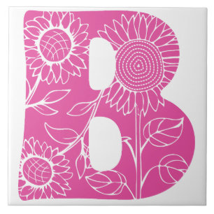 Letra maiúscula B monograma floral
