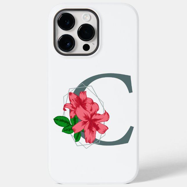 Letra maiúscula C monograma floral (Verso)