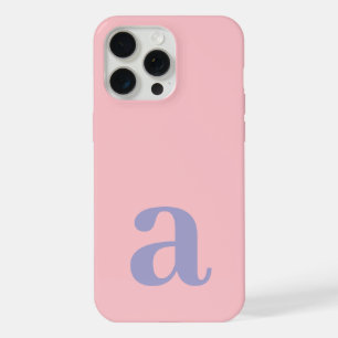 Letra Maiúscula de Monograma Rosa e Azul Minimalis