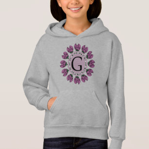 Letra maiúscula G monograma floral