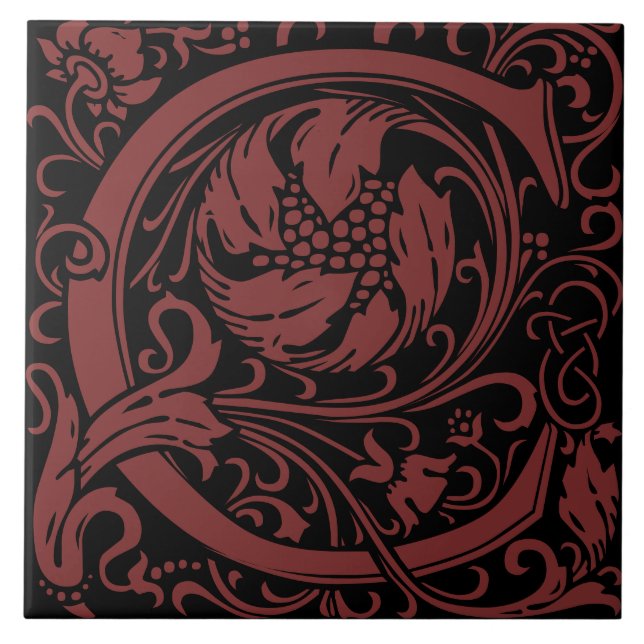 Letra Monograma C Artes e Ofícios William Morris (Frente)