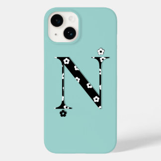 Letra N com padrão de flores