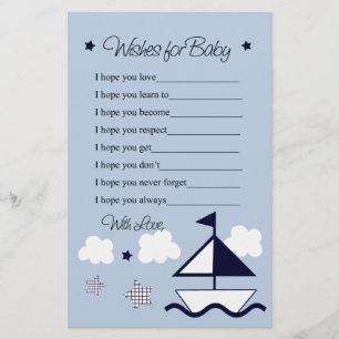 Letra Náutica Sailboat Desejos para Bebê
