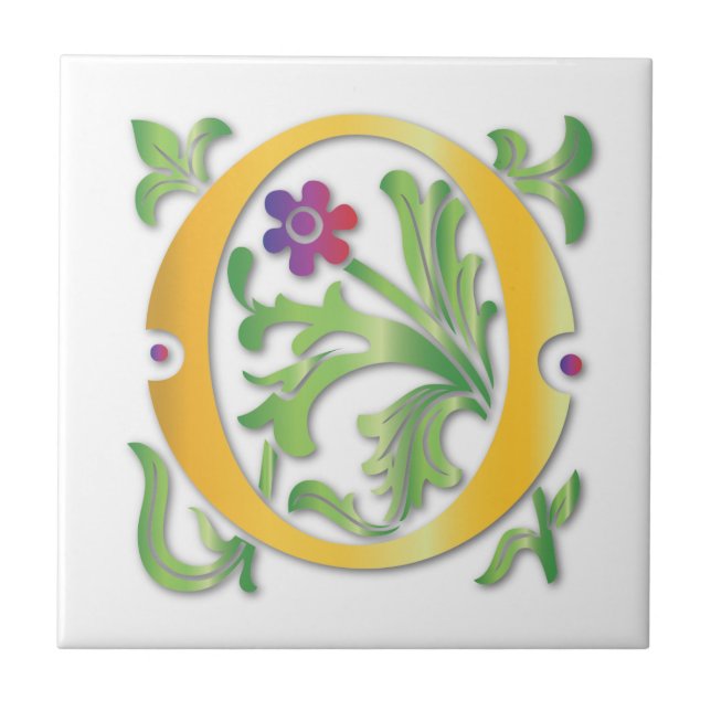 Letra O Monograma Fleur de lis (Frente)