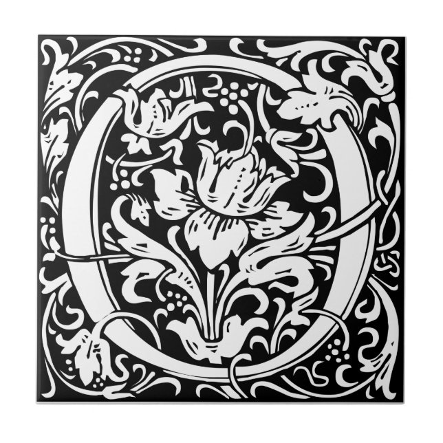 Letra O Monograma Medieval Arte Nova (Frente)