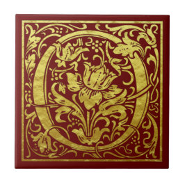 Letra O Primeira Letra Faux Vermelho Dourado