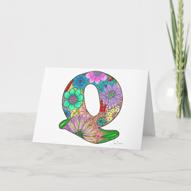 Letra oral Q Cartão de Saudação - Dentro Vazio (Frente)