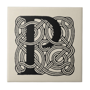 Letra P Vintage Celtic Knot Monograma