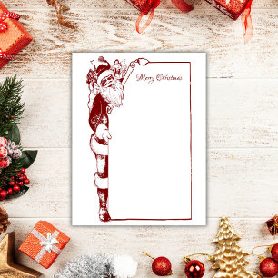 Letra Papais noeis Vermelhos Mínimos de Natal Vint
