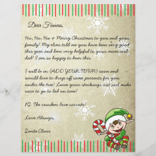 Letra personalizada de Papai Noel