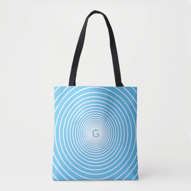 Letra personalizada Tote Bag Azul Strike Escolher  (Frente)