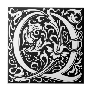 Letra Q Monograma Medieval Arte Nova