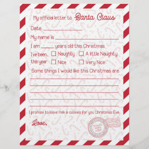 Letra Red Candy Cane para o Papel de carta do Papa