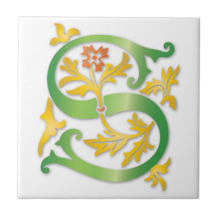 Letra S Monograma Fleur de lis