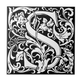 Letra S Monograma Medieval Arte Nova