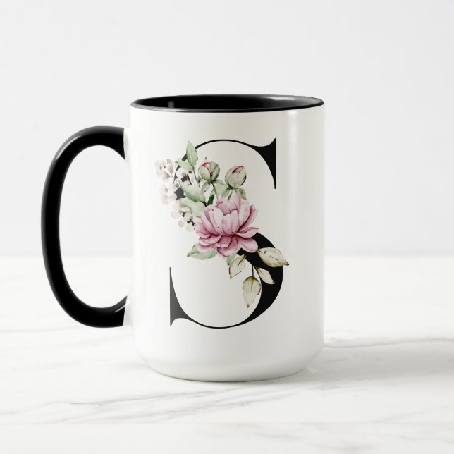 Letra S Monogramada | Caneca de Café (Esquerda)