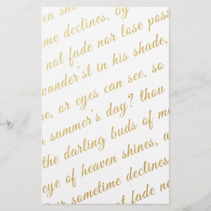 Letra Script Faux Dourada Tipografia Poesia White