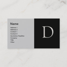 Letra Silver Raed "D" Cartão de visita