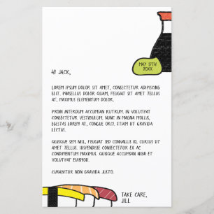 Letra Sushi Wasabi Bonito e Divertido com Modelo