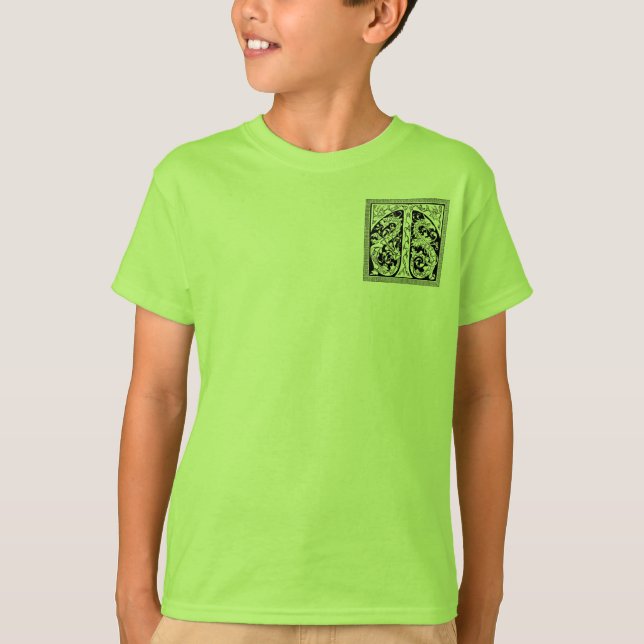 Letra T com Camisa de Dragões (Frente)