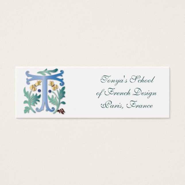 Letra T Monograma Fleur de lis (Frente)