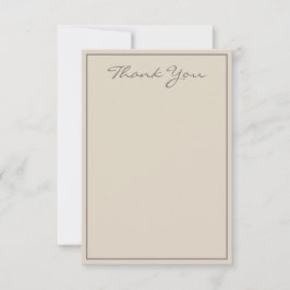 Letra Taupe Minimalista Obrigado Cartão Simples