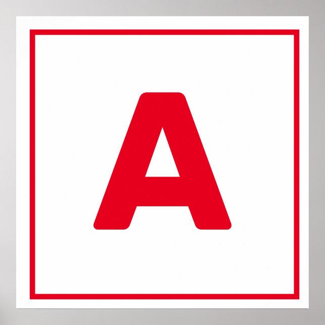 Letra vermelha A Poster (Frente)