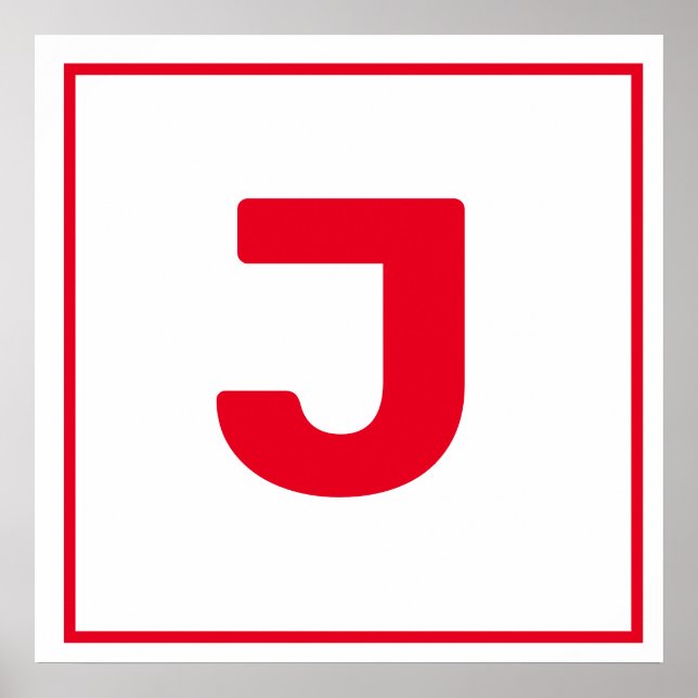 Letra vermelha J Poster (Frente)
