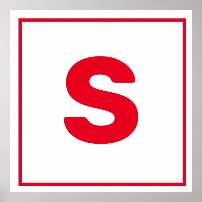 Letra vermelha S Poster (Frente)