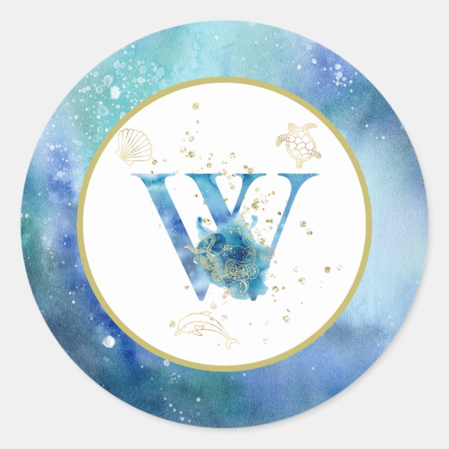 *~* LETRA W - Adesivo de envelopes náuticos de pra (Frente)