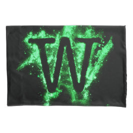 Letra W maiúscula alfabética verde