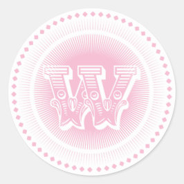 Letra W Monograma com Adesivos redondos