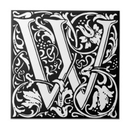 Letra W Monograma Medieval Arte Nova