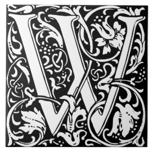 Letra W Monogramada Art Nouveau de William Morris
