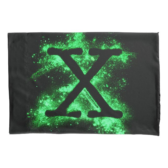 Letra X alfabeto maiúsculo verde (Frente)