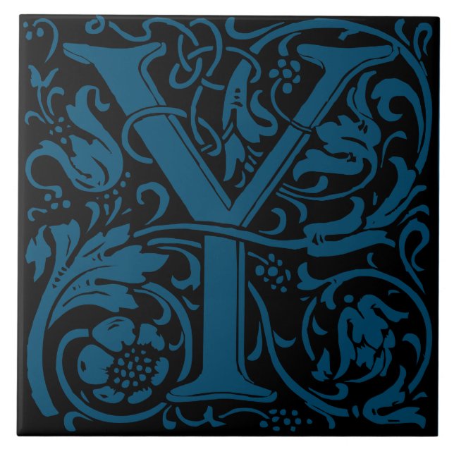 Letra Y Monogramada Art Nouveau de William Morris (Frente)