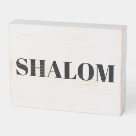 Letras brancas "Shalom", branco preto
