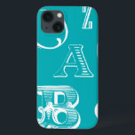 Letras Decorativas em Fundo Azul<br><div class="desc">Uma verdadeira sopa alfabética aguarda você quando você compra esta impressão de letras decorativas em um fundo azul. Uma criação do Vision Studio,  isto seria uma adição de excelente ao quarto de uma criança ou à sua sala de jogos. Peça um impressão hoje!</div>