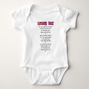 Letras do Bunny Hop Camiseta de bebê Bodysuit de