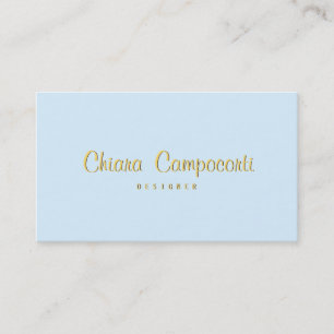 Letras douradas do cartão de visita azul