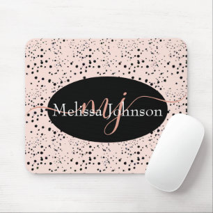 Letras dourado-rosadas elegantes em Mouse Pad pret