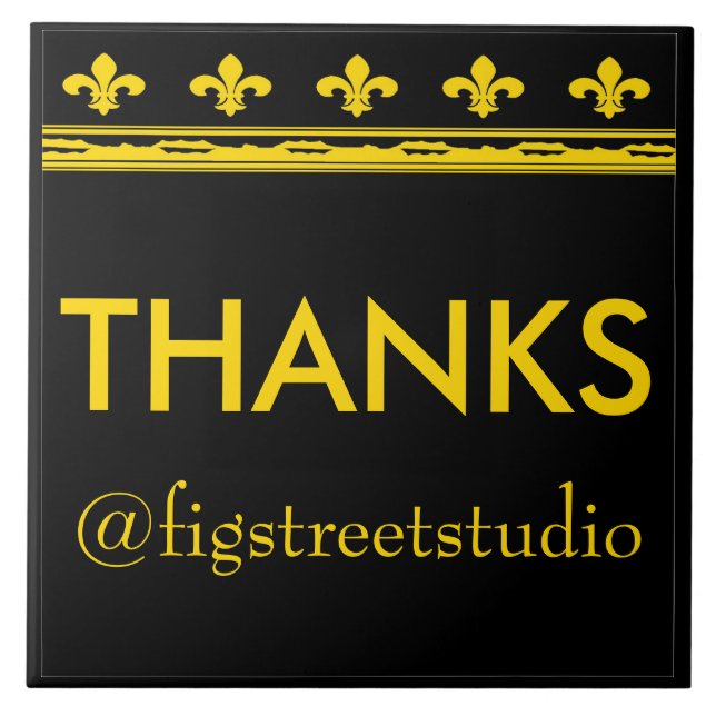 Letras e Números de Fleur De Lis Preto e Dourado (Frente)