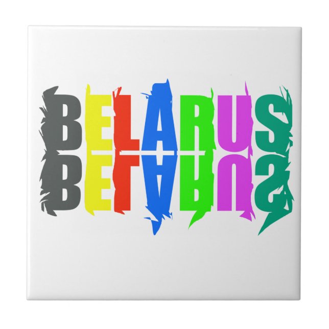 Letras Felizes Coloridas da Bielorrússia (Frente)