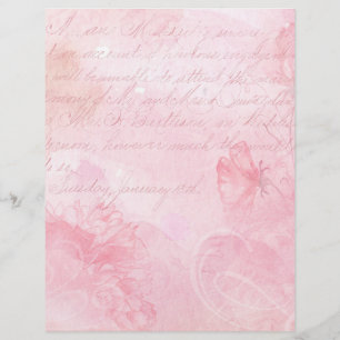 Letras Florais Cor-de-Rosa Escrapão Ephemera