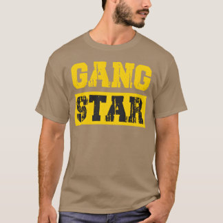 Letras GANG STAR impressas em camisetas rapper vin