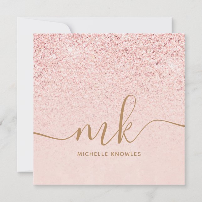 Letras Maiúsculas e Nome Glitter Rose Dourado Tend (Frente)